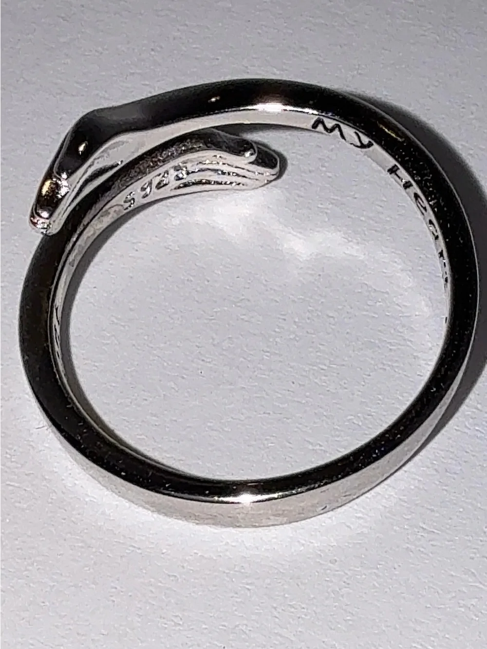 925 Sterling Silver Hug Ring Engraved 